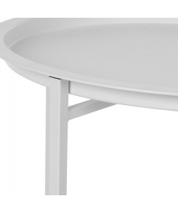 ΤΡΑΠΕΖΙ ΠΤΥΣΣΟΜΕΝΟ ΜΕ ΑΠΟΣΠΩΜΕΝΟ ΔΙΣΚΟ SAMUEL ΜΕΤΑΛΛΙΚΟ ΛΕΥΚΟ Φ45x52 εκ. HM5287.02