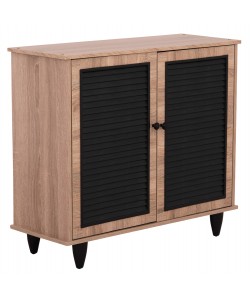 ΠΑΠΟΥΤΣΟΘΗΚΗ ΞΥΛΙΝΗ MCKENNA HM2266.02 ΣΕ ΧΡΩΜΑ SONAMA-ΜΑΥΡΟ 77x30x69Υεκ.