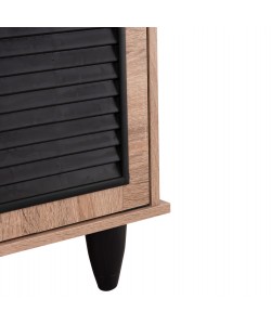 ΠΑΠΟΥΤΣΟΘΗΚΗ ΞΥΛΙΝΗ MCKENNA HM2266.02 ΣΕ ΧΡΩΜΑ SONAMA-ΜΑΥΡΟ 77x30x69Υεκ.