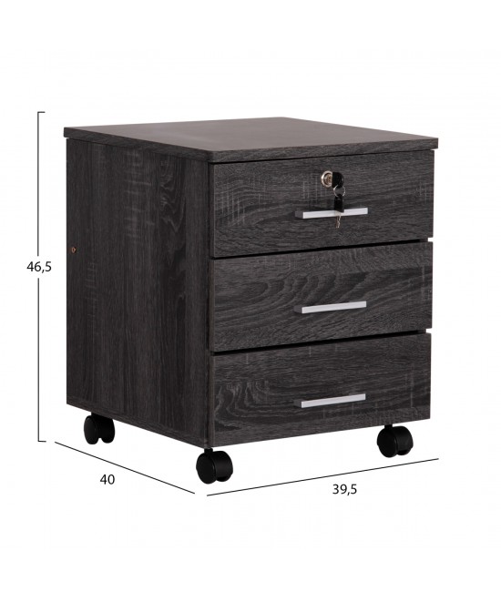 ΣΥΡΤΑΡΙΕΡΑ ΓΡΑΦΕΙΟΥ HAYDEN HM2282.01 ΣΕ ΑΝΘΡΑΚΙ ΧΡΩΜΑ 39.5x40x46.5Υεκ