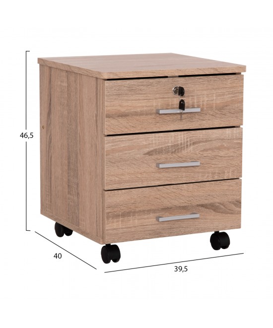 ΣΥΡΤΑΡΙΕΡΑ ΓΡΑΦΕΙΟΥ HAYDEN HM2282.02 ΣΕ SONAMA ΧΡΩΜΑ 39.5x40x46.5Υεκ