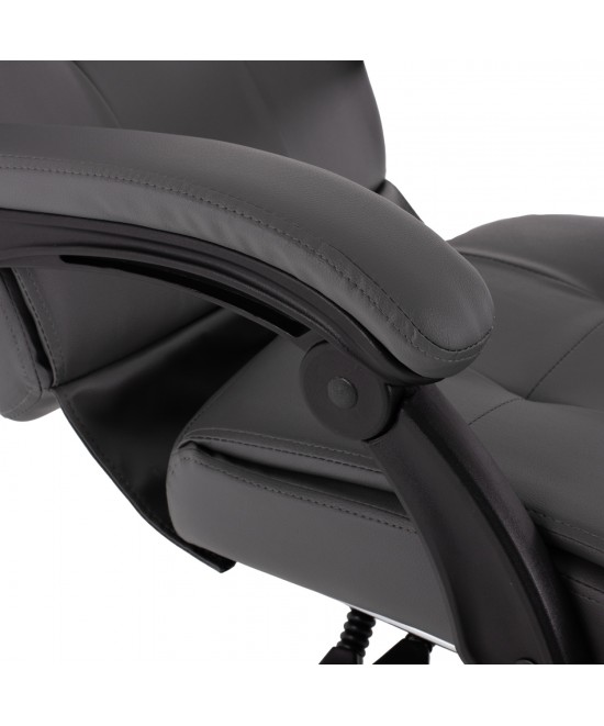ΠΟΛΥΘΡΟΝΑ ΓΡΑΦΕΙΟΥ ΔΙΕΥΘΥΝΤΙΚΗ ΓΚΡΙ HM1057.20 ΜΕ ΠΤΥΣΣΟΜΕΝΟ ΥΠΟΠΟΔΙΟ 58x71x128Y εκ.