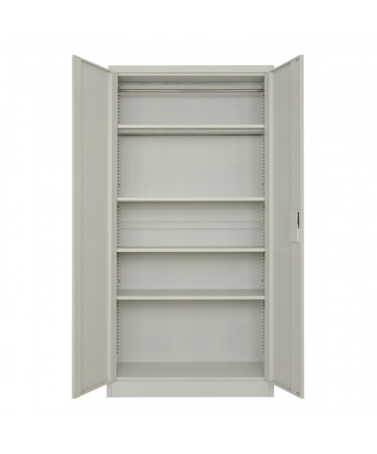 ΝΤΟΥΛΑΠΑ ΜΕΤΑΛΛΙΚΗ DURON HM5959.11 ΔΙΦΥΛΛΗ ΜΕ 5 ΑΠΟΘΗΚΕΥΤΙΚΟΥΣ ΧΩΡΟΥΣ ΓΚΡΙ 90Χ40Χ180Υεκ.