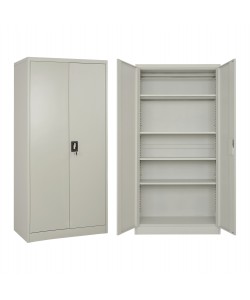 ΝΤΟΥΛΑΠΑ ΜΕΤΑΛΛΙΚΗ DURON HM5959.11 ΔΙΦΥΛΛΗ ΜΕ 5 ΑΠΟΘΗΚΕΥΤΙΚΟΥΣ ΧΩΡΟΥΣ ΓΚΡΙ 90Χ40Χ180Υεκ.