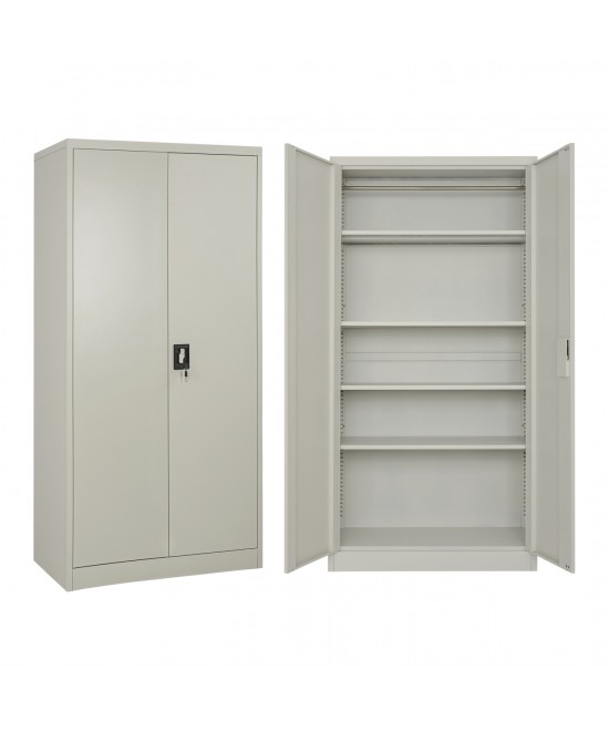 ΝΤΟΥΛΑΠΑ ΜΕΤΑΛΛΙΚΗ DURON HM5959.11 ΔΙΦΥΛΛΗ ΜΕ 5 ΑΠΟΘΗΚΕΥΤΙΚΟΥΣ ΧΩΡΟΥΣ ΓΚΡΙ 90Χ40Χ180Υεκ.