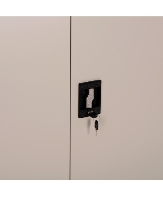 ΝΤΟΥΛΑΠΑ ΜΕΤΑΛΛΙΚΗ DURON HM5959.11 ΔΙΦΥΛΛΗ ΜΕ 5 ΑΠΟΘΗΚΕΥΤΙΚΟΥΣ ΧΩΡΟΥΣ ΓΚΡΙ 90Χ40Χ180Υεκ.