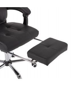 ΠΟΛΥΘΡΟΝΑ ΓΡΑΦΕΙΟΥ ΔΙΕΥΘΥΝΤΙΚΗ ΜΑΥΡΗ HM1057.11 ΜΕ ΠΤΥΣΣΟΜΕΝΟ ΥΠΟΠΟΔΙΟ 58x71x128Y εκ.