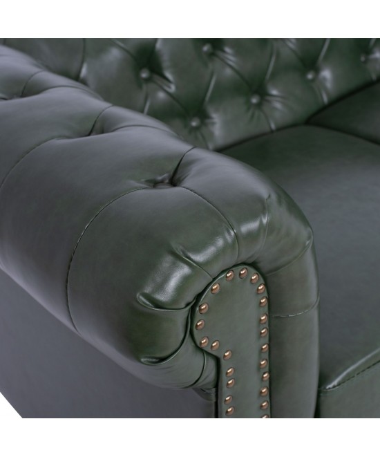 ΚΑΝΑΠΕΣ 2ΘΕΣΙΟΣ T.CHESTERFIELD HM3010.08 ΤΕΧΝΟΔΕΡΜΑ ΚΥΠΑΡΙΣΣΙ 150x90x72 εκ.