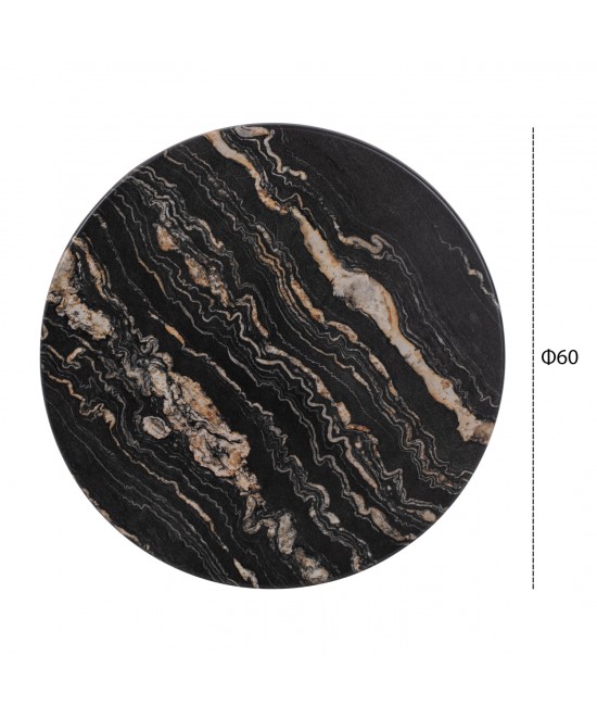 ΕΠΙΦΑΝΕΙΑ ΤΡΑΠΕΖΙΟΥ Φ60Χ2.5εκ. 5787 WERZALIT BLACK GOLD MARBLE HM5227.15