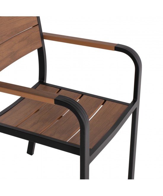 ΠΟΛΥΘΡΟΝΑ ΑΛΟΥΜΙΝΙΟΥ SAGA ΜΑΥΡΗ ΜΕ POLYWOOD HM5127.03 56x55x85,5Yεκ.