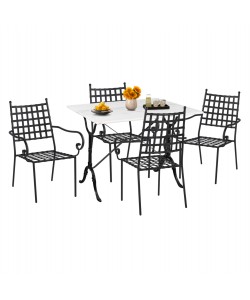 ΣΕΤ ΤΡΑΠΕΖΑΡΙΑΣ ΕΞΩΤΕΡΙΚΟΥ ΧΩΡΟΥ 5ΤΜΧ HM11874 ΜΕΤΑΛΛΟ-ΜΑΝΤΕΜΙ-ΛΕΥΚΟ ΜΑΡΜΑΡΟ