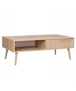 ΤΡΑΠΕΖΙ ΣΑΛΟΝΙΟΥ ΜΕΛΑΜΙΝΗΣ COLM RATTAN HM9224.11 ΣΕ ΦΥΣΙΚΟ ΧΡΩΜΑ 110x59x39,5Yεκ.