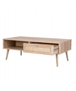 ΤΡΑΠΕΖΙ ΣΑΛΟΝΙΟΥ ΜΕΛΑΜΙΝΗΣ COLM RATTAN HM9224.11 ΣΕ ΦΥΣΙΚΟ ΧΡΩΜΑ 110x59x39,5Yεκ.