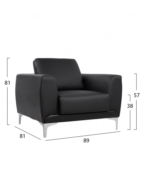 ΠΟΛΥΘΡΟΝΑ KENZIE HM3121.11 ΜΕ ΜΑΥΡΟ PU 89x81x81 εκ.