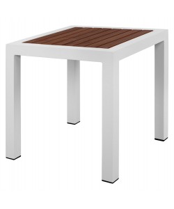 ΤΡΑΠΕΖΙ ΑΛΟΥΜΙΝΙΟΥ SABRA HM5403.01 ΛΕΥΚΟ ΜΕ POLYWOOD 45Χ45Χ45,5Y εκ.