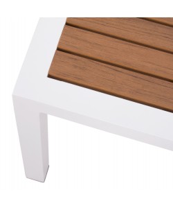 ΤΡΑΠΕΖΙ ΑΛΟΥΜΙΝΙΟΥ SABRA HM5403.01 ΛΕΥΚΟ ΜΕ POLYWOOD 45Χ45Χ45,5Y εκ.