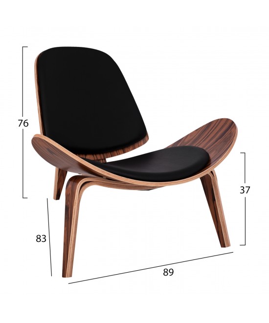 ΠΟΛΥΘΡΟΝΑ SUPERIOR PLUS HM1128.01 ΚΑΡΥΔΙ ΜΕ ΜΑΥΡΟ ΜΑΞΙΛΑΡΙ PU 89x83x76Yεκ.