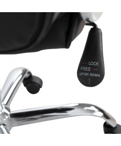 ΚΑΡΕΚΛΑ ΓΡΑΦΕΙΟΥ RYLIE HM1113 ΜΕ ΜΑΥΡΟ PU ΚΑΙ ΒΑΣΗ ΧΡΩΜΙΟΥ 62x62x104 cm.