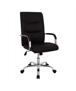 ΚΑΡΕΚΛΑ ΓΡΑΦΕΙΟΥ ΔΙΕΥΘΥΝΤΙΚΗ ΜΑΥΡΗ ΜΕ ΒΑΣΗ ΧΡΩΜΙΟΥ JACOB HM1044.11 55,5x65x111  cm.