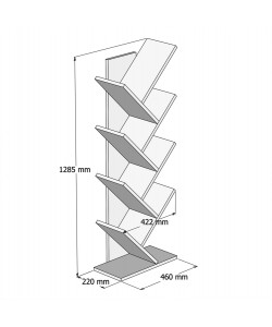 ΒΙΒΛΙΟΘΗΚΗ LIANA ΜΕΛΑΜΙΝΗΣ ΛΕΥΚΟ 46x22x128,5Yεκ.HM9028.13