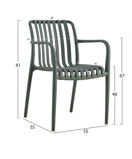 ΠΟΛΥΘΡΟΝΑ ΠΟΛΥΠΡΟΠΥΛΕΝΙΟΥ TIPPY HM5940.07 DARK OLIVE 55x55x81Υεκ.