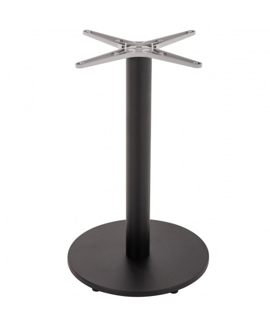 ΒΑΣΗ ΤΡΑΠΕΖΙΟΥ ΑΛΟΥΜΙΝΙΟΥ ΣΤΡΟΓΓΥΛΗ ΜΑΥΡΟ ΜΑΤ HM476.01 ΣΤΑΥΡΟΣ 48Χ48εκ Φ45Χ72Υεκ.