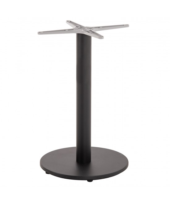 ΒΑΣΗ ΤΡΑΠΕΖΙΟΥ ΑΛΟΥΜΙΝΙΟΥ ΣΤΡΟΓΓΥΛΗ ΜΑΥΡΟ ΜΑΤ HM476.01 ΣΤΑΥΡΟΣ 48Χ48εκ Φ45Χ72Υεκ.