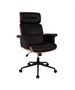 ΚΑΡΕΚΛΑ ΓΡΑΦΕΙΟΥ ΔΙΕΥΘΥΝΤΙΚΗ SUPERIOR PRO HM1108.01 ΚΑΡΥΔΙ-ΜΑΥΡO PU 74x74x116Yεκ.