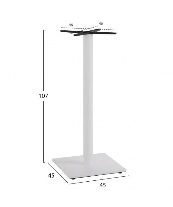 ΒΑΣΗ ΜΠΑΡ ΜΕΤΑΛΛΙΚΗ ΛΕΥΚΗ ΜΑΤ 45Χ45Χ107Yεκ. ΜΕ ΡΕΓΟΥΛΑΤΟΡΟΥΣ HM439.02
