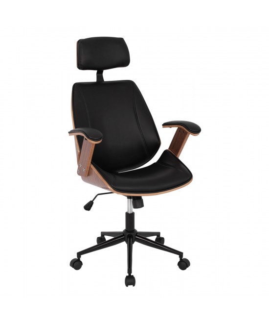 ΚΑΡΕΚΛΑ ΓΡΑΦΕΙΟΥ ΔΙΕΥΘΥΝΤΙΚΗ SUPERIOR PRO HM1109.01 ΚΑΡΥΔΙ-ΜΑΥΡO PU 63x67x123Yεκ.