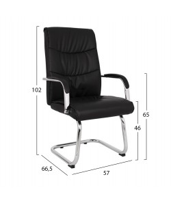 ΠΟΛΥΘΡΟΝΑ JACOB HM1045.11 ΜΑΥΡΟ PU ΜΕ ΒΑΣΗ ΧΡΩΜΙΟΥ 57x66,5x102 cm