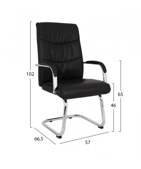ΠΟΛΥΘΡΟΝΑ JACOB HM1045.11 ΜΑΥΡΟ PU ΜΕ ΒΑΣΗ ΧΡΩΜΙΟΥ 57x66,5x102 cm