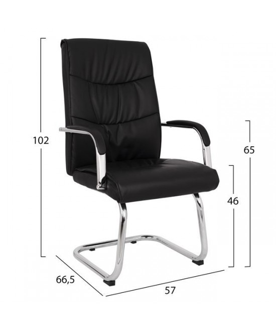 ΠΟΛΥΘΡΟΝΑ JACOB HM1045.11 ΜΑΥΡΟ PU ΜΕ ΒΑΣΗ ΧΡΩΜΙΟΥ 57x66,5x102 cm