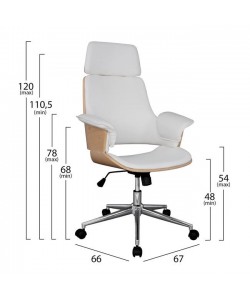 ΚΑΡΕΚΛΑ ΓΡΑΦΕΙΟΥ ΔΙΕΥΘΥΝΤΙΚΗ SUPERIOR PRO HM1110.02 SONAMA-ΑΣΠΡΗ 67x66x120 cm