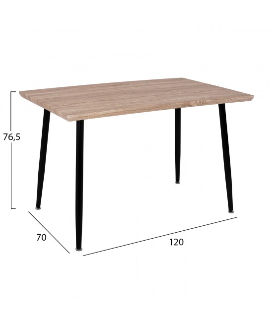 ΤΡΑΠΕΖΙ ΤΡΑΠΕΖΑΡΙΑΣ PALOMA HM8334.01, 120X70Χ76,5 SONΟMA, ΜΑΥΡΑ ΠΟΔΙΑ ΤΡΑΠΕΖΙ ΤΡΑΠΕΖΑΡΙΑΣ PALOMA HM8334.01, 120X70Χ76,5 SONΟMA, ΜΑΥΡΑ ΠΟΔΙΑ