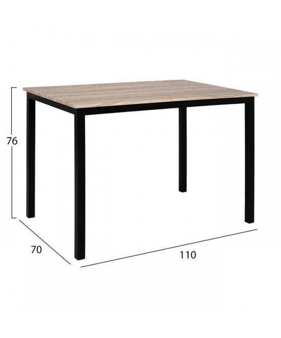 ΣΕΤ ΤΡΑΠΕΖΑΡΙΑΣ 5ΤΜΧ HM10339 ME SONAMA ΕΠΙΦΑΝΕΙΑ ΚΑΙ ΜΑΥΡΑ ΠΟΔΙΑ 110x70x76cm