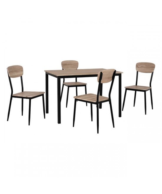 ΣΕΤ ΤΡΑΠΕΖΑΡΙΑΣ 5ΤΜΧ HM10339 ME SONAMA ΕΠΙΦΑΝΕΙΑ ΚΑΙ ΜΑΥΡΑ ΠΟΔΙΑ 110x70x76cm