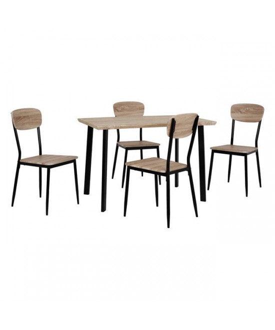 ΣΕΤ ΤΡΑΠΕΖΑΡΙΑΣ 5ΤΜΧ HM10342 ME SONAMA ΕΠΙΦΑΝΕΙΑ ΚΑΙ ΜΑΥΡΑ ΠΟΔΙΑ 110x70x75,5Y cm