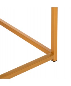 ΤΡΑΠΕΖΙ ΣΑΛΟΝΙΟΥ BRAYLEN HM8942.11 ΜΕΛΑΜΙΝΗ ΛΕΥΚΟ ΜΑΡΜΑΡΟ-ΧΡΥΣΗ ΒΑΣΗ 75x75x43,5Υεκ.