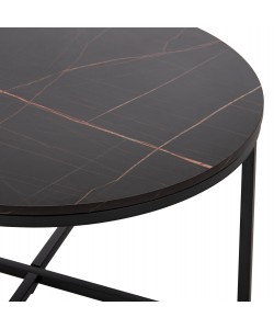 ΤΡΑΠΕΖΙ ΣΑΛΟΝΙΟΥ HM9420.03 BLACK MARBLE ΜΕΛΑΜΙΝΗ-ΜΑΥΡΗ ΜΕΤΑΛΛΙΚΗ ΒΑΣΗ Φ80x48,5Yεκ.