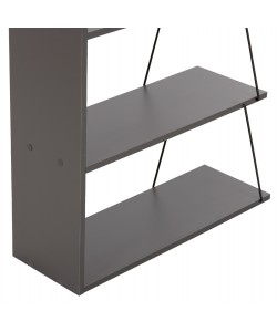 ΒΙΒΛΙΟΘΗΚΗ ΜΙΝΙ TARS HM2241.20 ΓΚΡΙ ΜΕΛΑΜΙΝΗ-ΜΑΥΡΕΣ ΜΕΤΑΛ. ΒΕΡΓΕΣ 65x22-24x146Υεκ.