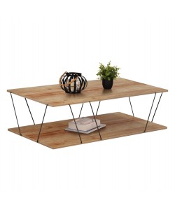 ΤΡΑΠΕΖΙ ΣΑΛΟΝΙΟΥ TARS HM8927.11 ΦΥΣΙΚΟ ΟΑΚ ΜΕ ΜΑΥΡΕΣ ΜΕΤΑΛΛΙΚΕΣ ΒΕΡΓΕΣ 120Χ50Χ30Yεκ.