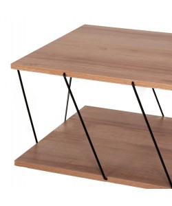 ΤΡΑΠΕΖΙ ΣΑΛΟΝΙΟΥ TARS HM8927.11 ΦΥΣΙΚΟ ΟΑΚ ΜΕ ΜΑΥΡΕΣ ΜΕΤΑΛΛΙΚΕΣ ΒΕΡΓΕΣ 120Χ50Χ30Yεκ.