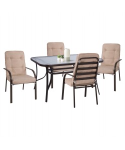 ΣΕΤ ΤΡΑΠΕΖΑΡΙΑΣ ΕΞΩΤ.ΧΩΡΟΥ HM11880 ΜΕΤΑΛΛΙΚΟ 5ΤΜΧ ΚΑΦΕ-ΜΠΕΖ