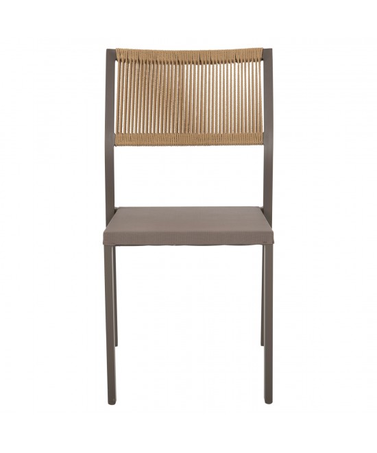 ΚΑΡΕΚΛΑ ΑΛΟΥΜΙΝΙΟΥ ΣΑΜΠΑΝΙ ΜΕ RATTAN & TEXTLINE HM5921.03 46x55,5x83 εκ.