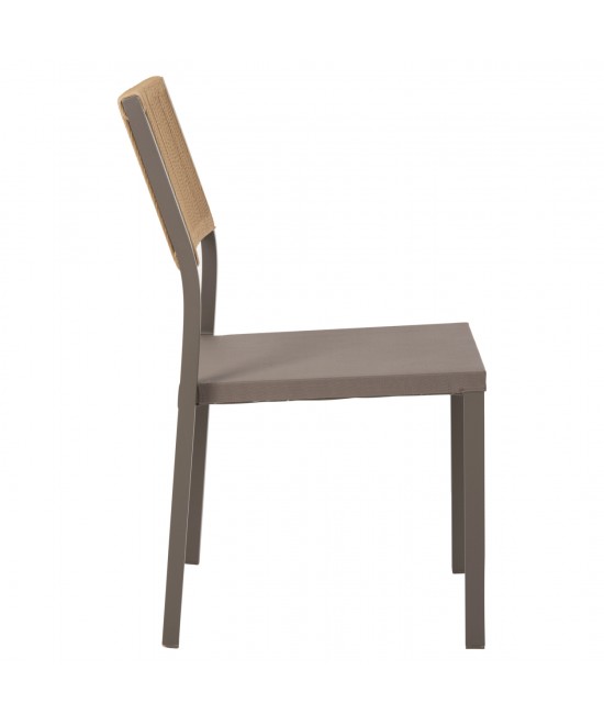 ΚΑΡΕΚΛΑ ΑΛΟΥΜΙΝΙΟΥ ΣΑΜΠΑΝΙ ΜΕ RATTAN & TEXTLINE HM5921.03 46x55,5x83 εκ.