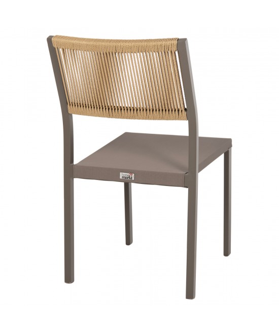 ΚΑΡΕΚΛΑ ΑΛΟΥΜΙΝΙΟΥ ΣΑΜΠΑΝΙ ΜΕ RATTAN & TEXTLINE HM5921.03 46x55,5x83 εκ.