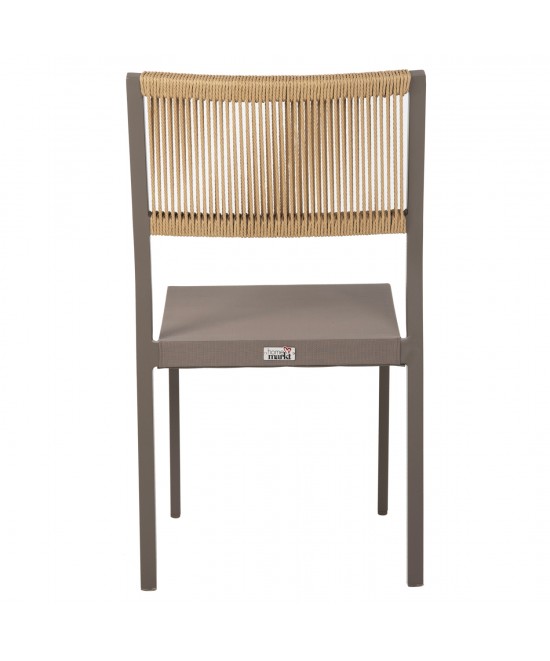 ΚΑΡΕΚΛΑ ΑΛΟΥΜΙΝΙΟΥ ΣΑΜΠΑΝΙ ΜΕ RATTAN & TEXTLINE HM5921.03 46x55,5x83 εκ.