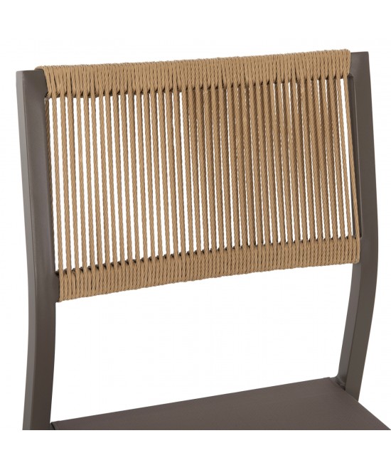 ΚΑΡΕΚΛΑ ΑΛΟΥΜΙΝΙΟΥ ΣΑΜΠΑΝΙ ΜΕ RATTAN & TEXTLINE HM5921.03 46x55,5x83 εκ.
