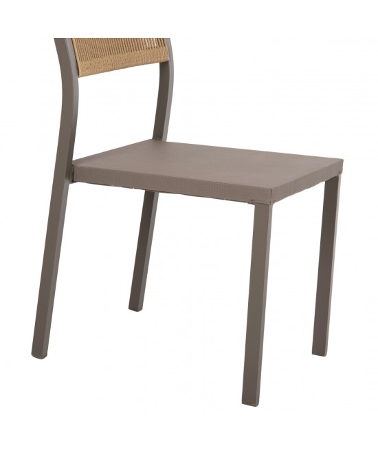 ΚΑΡΕΚΛΑ ΑΛΟΥΜΙΝΙΟΥ ΣΑΜΠΑΝΙ ΜΕ RATTAN & TEXTLINE HM5921.03 46x55,5x83 εκ.